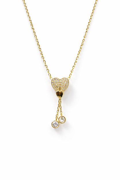 HEARTBEAT GLIMMER GOLD PLATED SILVER NECKLACE