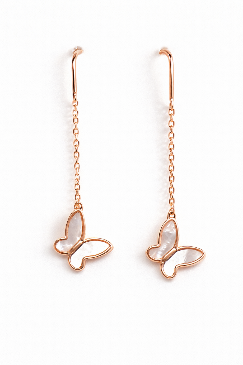 PEARLY FLY ROSEGOLD PLATED SILVER EARRINGS
