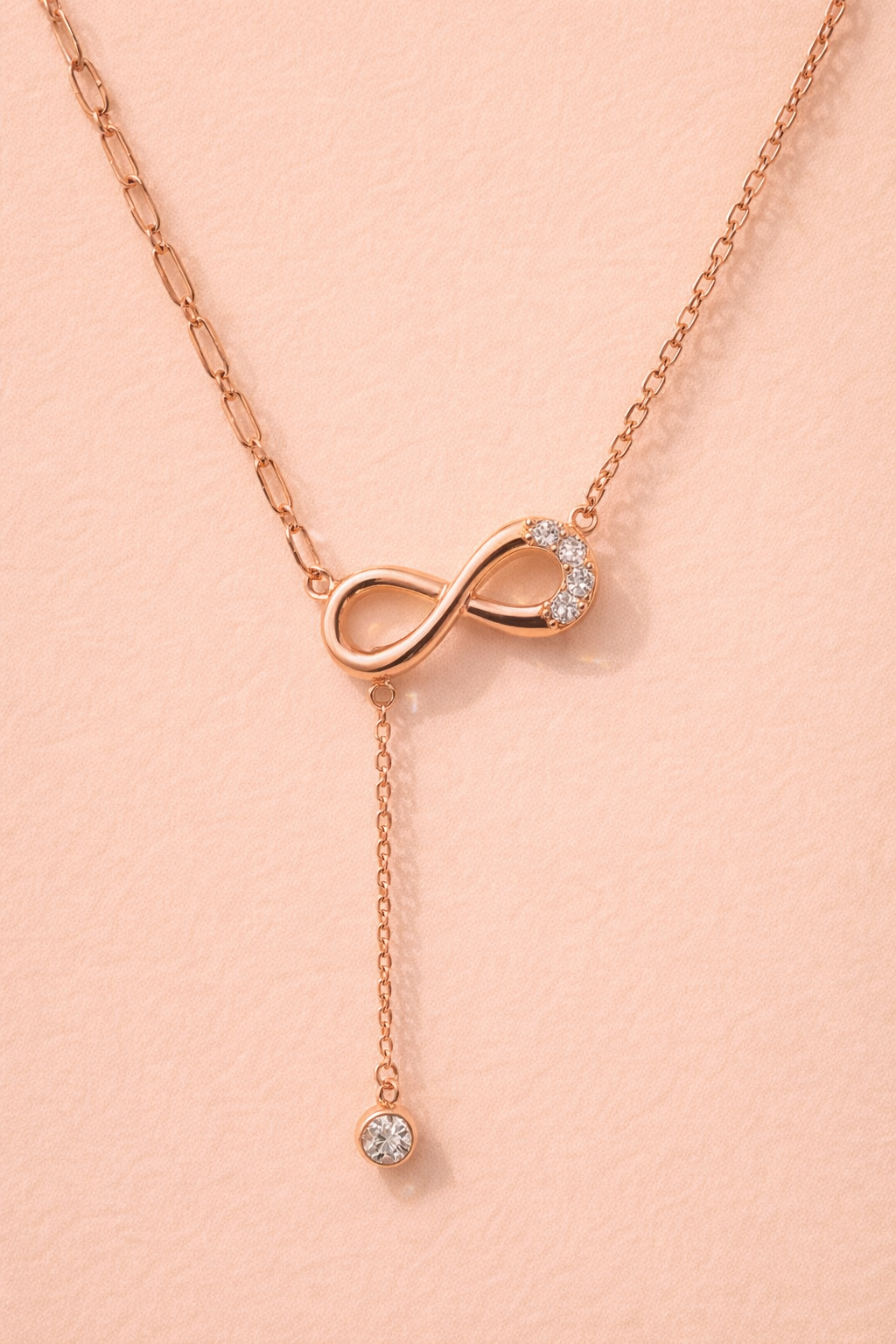 INFINITE LIFE ROSE GOLD PLATED SILVER NECKLACE