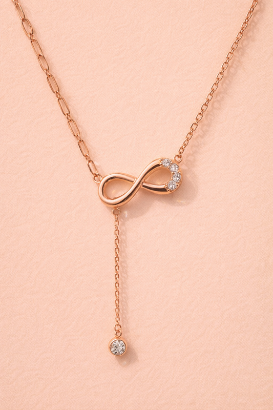 INFINITE LIFE ROSE GOLD PLATED SILVER NECKLACE