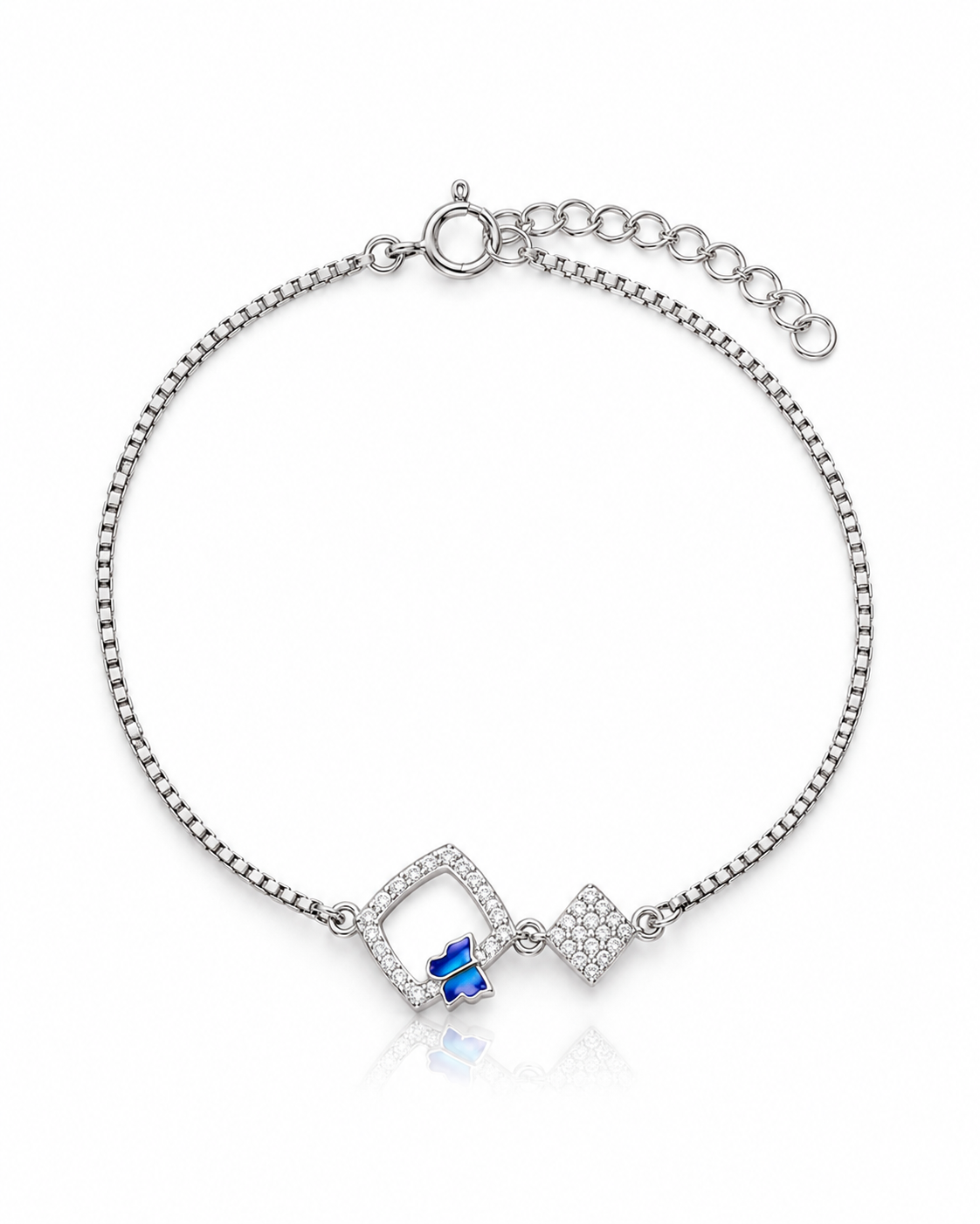 SILVER BLUE BUTTERFLY BRACELET