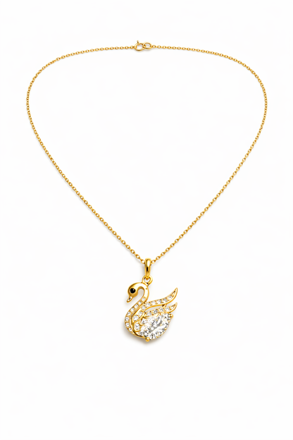 SERINITY GOLD PLATED SWAN DESIGN SILVER NECKLACE