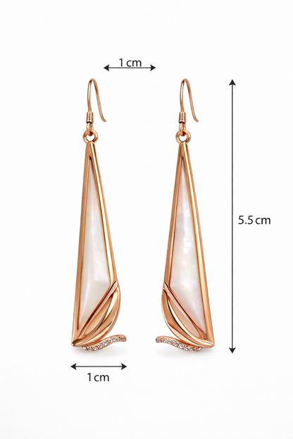 GEO CHARM ROSE GOLD PLATED SILVER EARRINGS