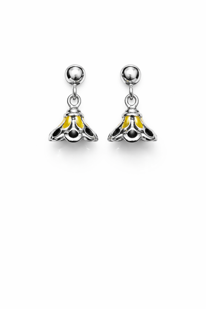 POP OF SUNSHINE METALLIC FINISH ENAMELLED SILVER EARRINGS