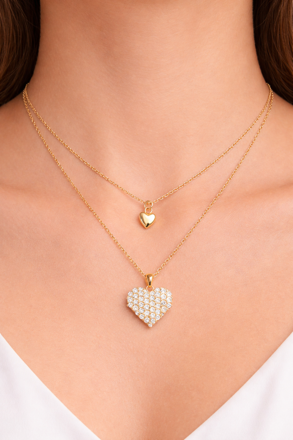 LOVE KNOT -GOLD PLATED LAYERED SILVER NECKLACE