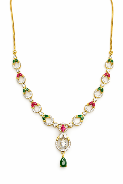 JEWELS OF ELEGANCE GOLD PLATED SILVER NECKLACE