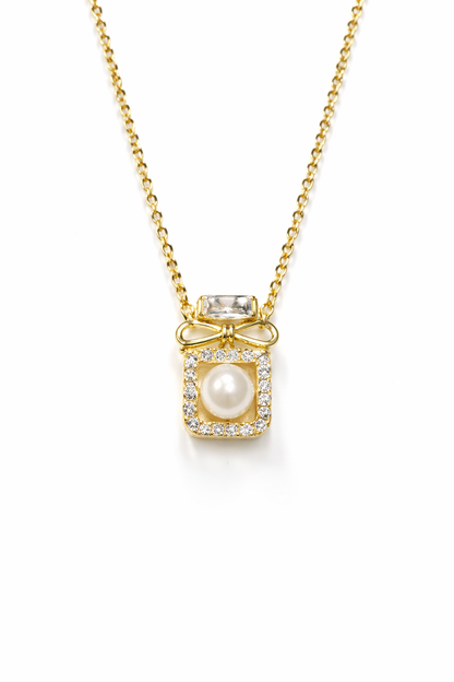 VICTORIAN PEARL AFFAIR GOLD PLATED SILVER NECKLACE