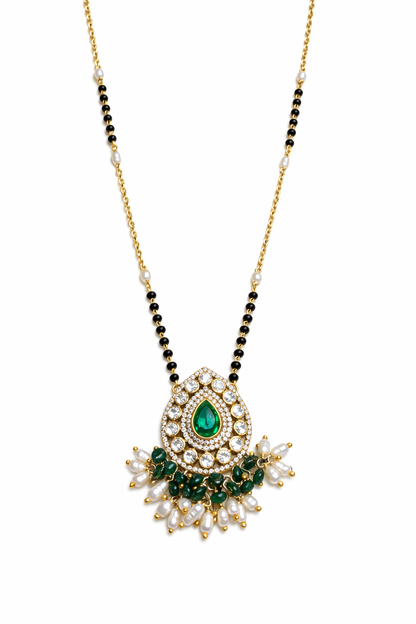 EMERALD BOND GOLD PLATED SILVER MANGALSUTRA
