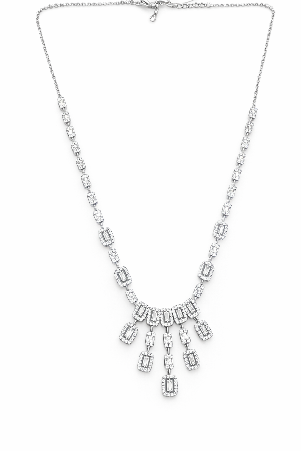 STARLIGHT SILVER NECKLACE AND EARRINGS SET
