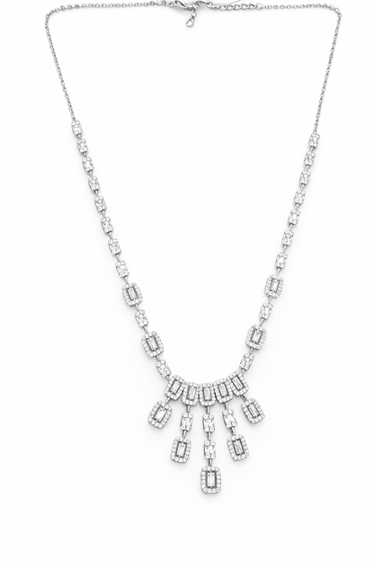 STARLIGHT SILVER NECKLACE AND EARRINGS SET