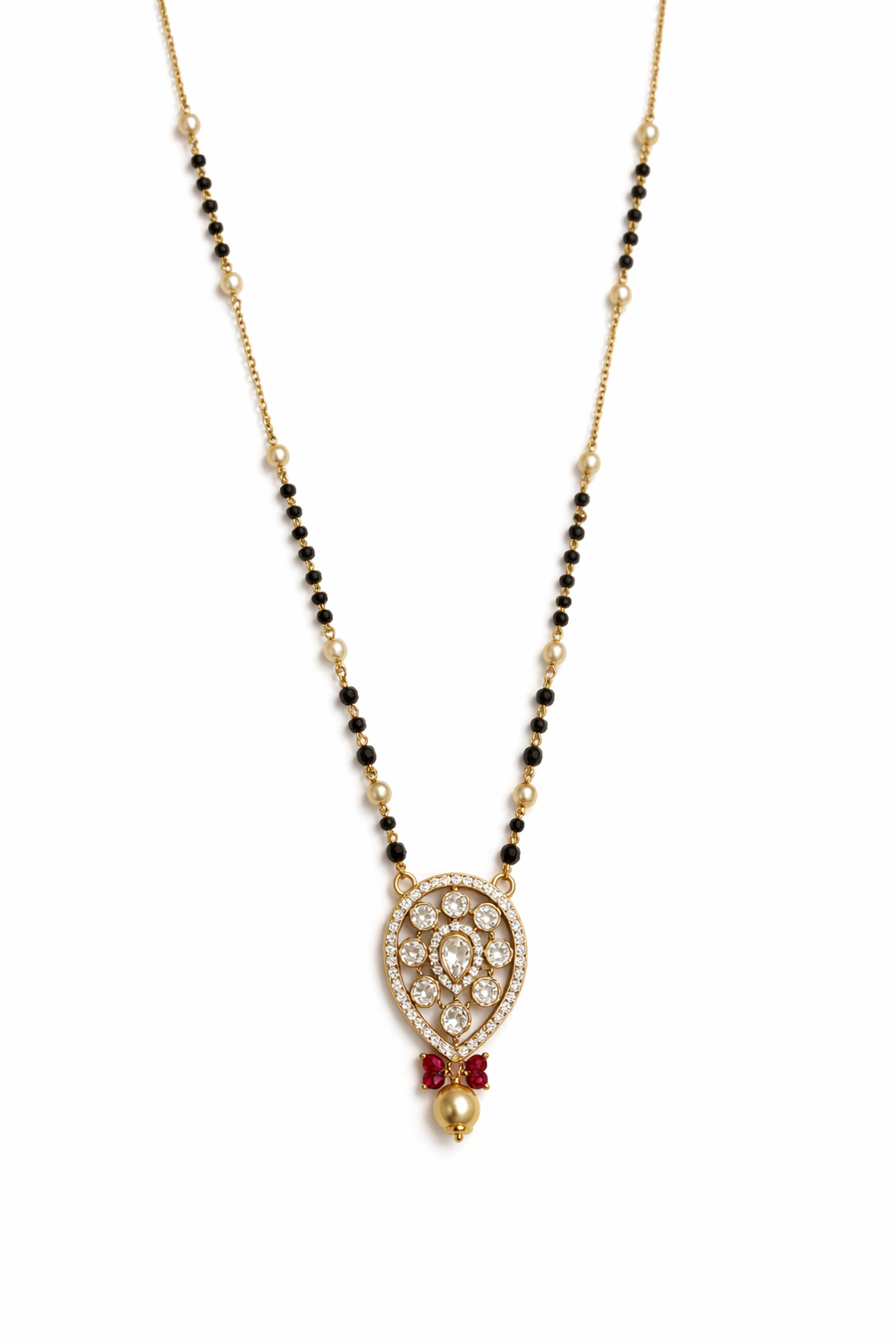 FLORAL AURA GOLD PLATED SILVER MANGALSUTRA