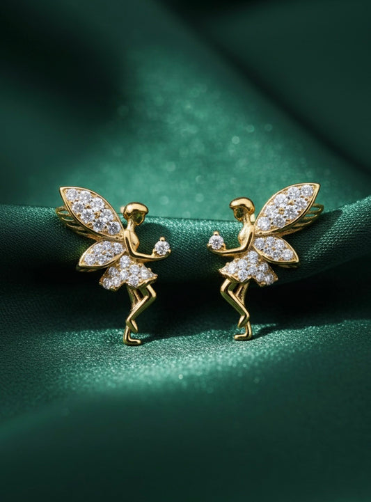 ENCHANTED GOLD PLATED FAIRY SILVER EARRINGS