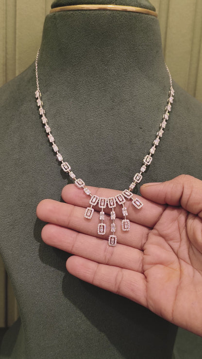 SILVER STARLIGHT NECKLACE AND EARRINGS SET