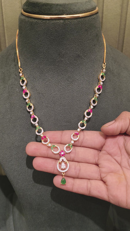 SILVER JEWELS OF ELEGANCE GOLD PLATED NECKLACE